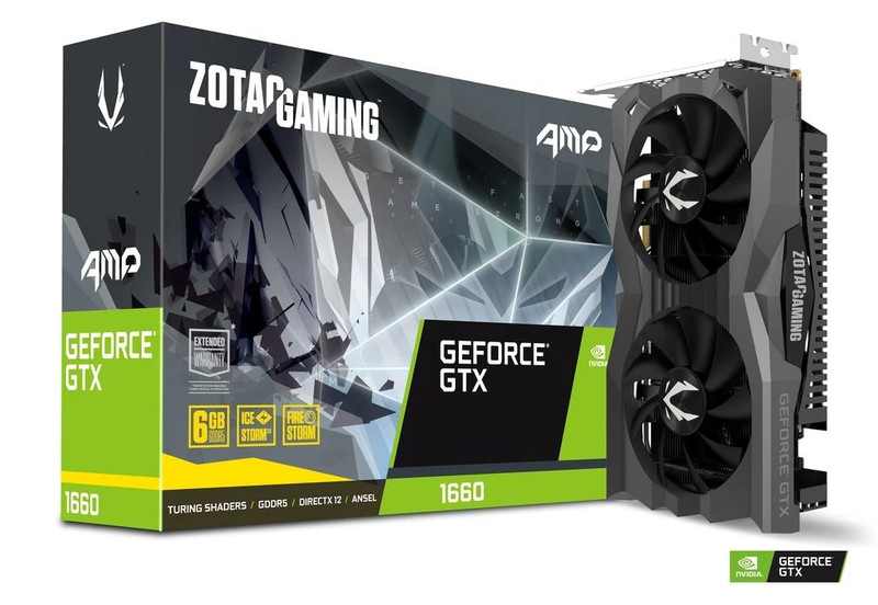 Zotac GTX 1660 AMP 6GB GDDR5 PCI-E Gen 3x4 - Graphics Card - كرت الشاشة